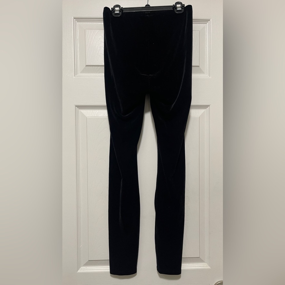 Eileen Fisher Stretch Velour Velvet Pull On Ankle Legging Size XXS/TTP Black - Picture 4 of 8